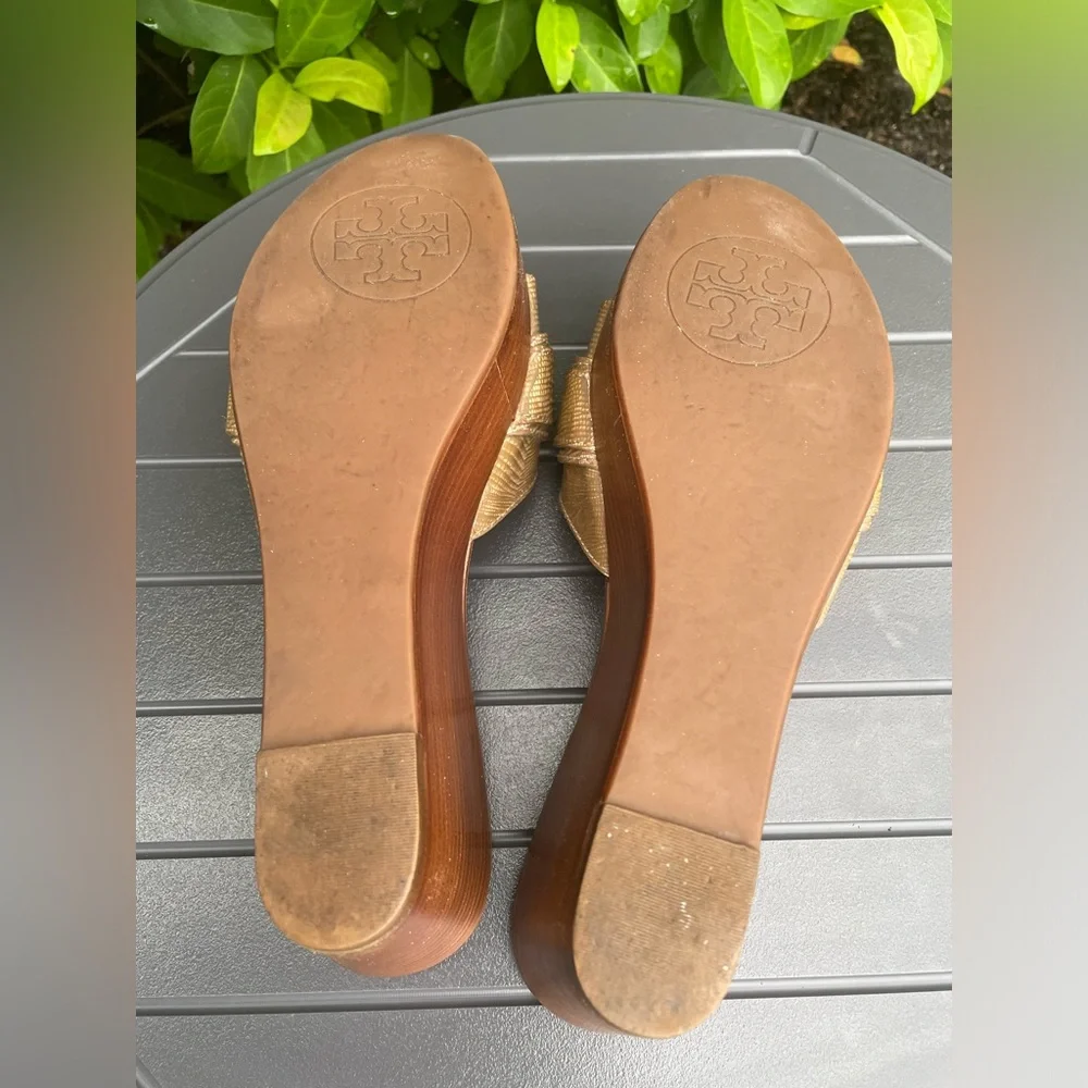 Tory Burch Elina Platform Wedge Sandals Size 9M
